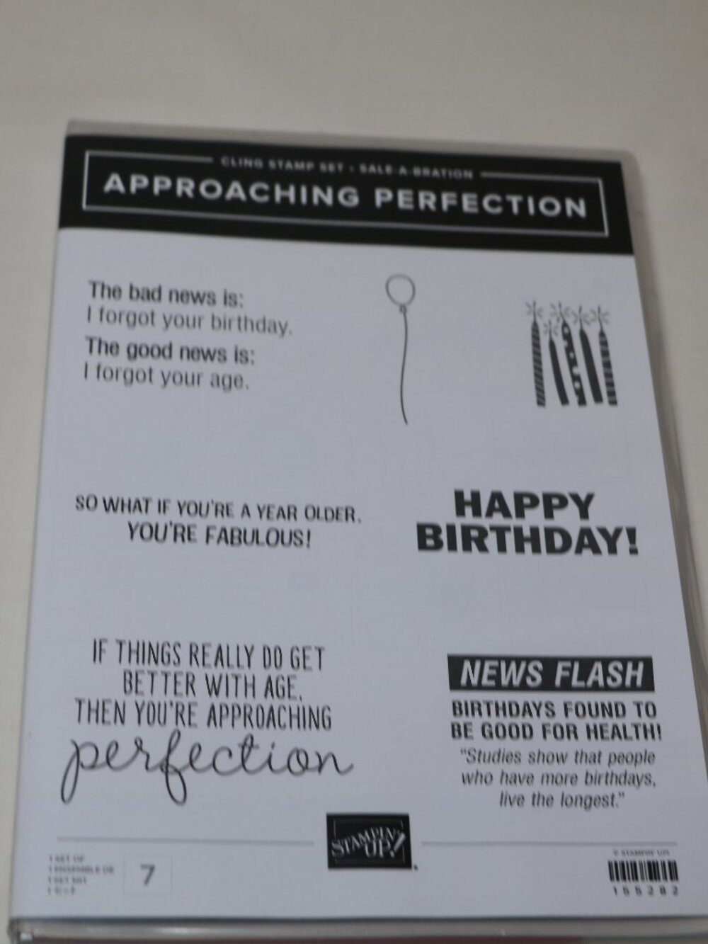 Stampin Up Approaching Perfection  7 Piece Birthday stamp set NIP
